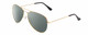 Profile View of Prive Revaux Commando Designer Polarized Sunglasses with Custom Cut Smoke Grey Lenses in Champagne Gold/Black Unisex Aviator Full Rim Metal 60 mm