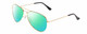 Profile View of Prive Revaux Commando Designer Polarized Reading Sunglasses with Custom Cut Powered Green Mirror Lenses in Champagne Gold/Black Unisex Aviator Full Rim Metal 60 mm