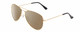 Profile View of Prive Revaux Commando Designer Polarized Reading Sunglasses with Custom Cut Powered Amber Brown Lenses in Champagne Gold/Black Unisex Aviator Full Rim Metal 60 mm