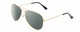 Profile View of Prive Revaux Commando Designer Polarized Reading Sunglasses with Custom Cut Powered Smoke Grey Lenses in Champagne Gold/Black Unisex Aviator Full Rim Metal 60 mm