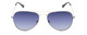 Front View of Prive Revaux Commando Aviator Sunglasses Silver/Black/Polarized Blue Mirror 60mm