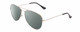 Profile View of Prive Revaux Commando Designer Polarized Sunglasses with Custom Cut Smoke Grey Lenses in Palladium Silver/Black Unisex Aviator Full Rim Metal 60 mm