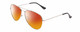 Profile View of Prive Revaux Commando Designer Polarized Sunglasses with Custom Cut Red Mirror Lenses in Palladium Silver/Black Unisex Aviator Full Rim Metal 60 mm