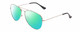 Profile View of Prive Revaux Commando Designer Polarized Reading Sunglasses with Custom Cut Powered Green Mirror Lenses in Palladium Silver/Black Unisex Aviator Full Rim Metal 60 mm