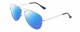 Profile View of Prive Revaux Commando Designer Polarized Reading Sunglasses with Custom Cut Powered Blue Mirror Lenses in Palladium Silver/Black Unisex Aviator Full Rim Metal 60 mm
