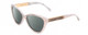 Profile View of Prive Revaux Hepburn 2.0 Designer Polarized Reading Sunglasses with Custom Cut Powered Smoke Grey Lenses in Splash White Grey Marble/Gold Ladies Cateye Full Rim Acetate 56 mm