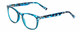 Profile View of Prive Revaux Show Off Womens Round Reading Glasses in Blue Tortoise Crystal 48mm