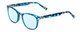 Profile View of Prive Revaux Show Off Single Designer Blue Light Blocking Eyeglasses in Blue Tortoise Crystal Havana Ladies Round Full Rim Acetate 48 mm