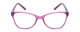 Front View of Prive Revaux Speak Easy Designer Reading Eye Glasses with Custom Cut Powered Lenses in Mauva Crystal/Purple Tortoise/Gold Pearl Chain Ladies Cateye Full Rim Acetate 21 mm