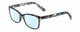 Profile View of Prive Revaux Julie Designer Progressive Lens Blue Light Blocking Eyeglasses in Sapphire Blue Yellow Tortoise  Ladies Cateye Full Rim Acetate 50 mm