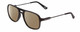 Profile View of Prive Revaux 3.0.5 Designer Polarized Sunglasses with Custom Cut Amber Brown Lenses in Matte Caviar Black/Gunmetal Unisex Aviator Full Rim Acetate 56 mm