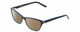 Profile View of Marie Claire MC6223 Designer Polarized Reading Sunglasses with Custom Cut Powered Amber Brown Lenses in Gloss Black Sky Blue Pink Layer Ladies Cat Eye Full Rim Acetate 54 mm