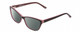 Profile View of Marie Claire MC6223 Designer Polarized Sunglasses with Custom Cut Smoke Grey Lenses in Gloss Black Wine Red Pink White Layer Ladies Cat Eye Full Rim Acetate 54 mm