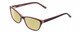 Profile View of Marie Claire MC6223 Designer Polarized Reading Sunglasses with Custom Cut Powered Sun Flower Yellow Lenses in Gloss Black Wine Red Pink White Layer Ladies Cat Eye Full Rim Acetate 54 mm
