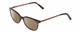 Profile View of Esquire EQ1503 Designer Polarized Reading Sunglasses with Custom Cut Powered Amber Brown Lenses in Tortoise Havana Brown Gold Unisex Oval Full Rim Acetate 50 mm