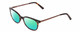 Profile View of Esquire EQ1503 Designer Polarized Reading Sunglasses with Custom Cut Powered Green Mirror Lenses in Tortoise Havana Brown Gold Unisex Oval Full Rim Acetate 50 mm