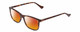 Profile View of Esquire EQ1509 Designer Polarized Sunglasses with Custom Cut Red Mirror Lenses in Tortoise Havana Brown Gold Mens Rectangular Full Rim Acetate 54 mm