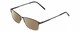 Profile View of Esquire EQ1522 Designer Polarized Reading Sunglasses with Custom Cut Powered Amber Brown Lenses in Black Unisex Square Full Rim Stainless Steel 55 mm