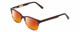 Profile View of Ernest Hemingway H4657 Designer Polarized Sunglasses with Custom Cut Red Mirror Lenses in Tortoise Havana Brown Gold Unisex Rectangular Full Rim Acetate 49 mm