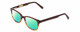 Profile View of Ernest Hemingway H4657 Designer Polarized Reading Sunglasses with Custom Cut Powered Green Mirror Lenses in Tortoise Havana Brown Gold Unisex Rectangular Full Rim Acetate 49 mm