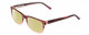 Profile View of Ernest Hemingway H4682 Designer Polarized Reading Sunglasses with Custom Cut Powered Sun Flower Yellow Lenses in Burgundy Red Rose Fade Ladies Square Full Rim Acetate 53 mm