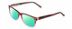 Profile View of Ernest Hemingway H4682 Designer Polarized Reading Sunglasses with Custom Cut Powered Green Mirror Lenses in Burgundy Red Rose Fade Ladies Square Full Rim Acetate 53 mm