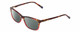 Profile View of Marie Claire MC6222 Designer Polarized Reading Sunglasses with Custom Cut Powered Smoke Grey Lenses in Tortoise Havana Red Ladies Rectangular Full Rim Acetate 53 mm