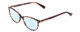 Profile View of Kenneth Cole KC0308 Designer Progressive Lens Blue Light Blocking Eyeglasses in Brown Horn Purple Marble Ladies Oval Full Rim Acetate 52 mm