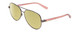 Profile View of Kenneth Cole Reaction KC2793 Designer Polarized Reading Sunglasses with Custom Cut Powered Sun Flower Yellow Lenses in Gunmetal Crystal Pink Ladies Pilot Full Rim Metal 60 mm