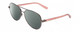 Profile View of Kenneth Cole Reaction KC2793 Designer Polarized Reading Sunglasses with Custom Cut Powered Smoke Grey Lenses in Gunmetal Crystal Pink Ladies Pilot Full Rim Metal 60 mm