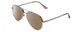 Profile View of Kenneth Cole Reaction KC2829 Designer Polarized Sunglasses with Custom Cut Amber Brown Lenses in Gunmetal Grey Unisex Pilot Full Rim Metal 58 mm