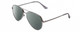 Profile View of Kenneth Cole Reaction KC2829 Designer Polarized Reading Sunglasses with Custom Cut Powered Smoke Grey Lenses in Gunmetal Grey Unisex Pilot Full Rim Metal 58 mm