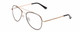 Profile View of Kenneth Cole Reaction KC2837 Designer Progressive Lens Blue Light Blocking Eyeglasses in Rose Gold Black Ladies Pilot Full Rim Metal 55 mm