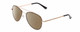 Profile View of Kenneth Cole Reaction KC2837 Designer Polarized Sunglasses with Custom Cut Amber Brown Lenses in Rose Gold Black Ladies Pilot Full Rim Metal 55 mm