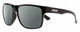 Profile View of Suncloud Rambler Designer Polarized Reading Sunglasses with Custom Cut Powered Smoke Grey Lenses in Gloss Black Mens Square Full Rim Acetate 57 mm
