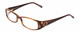 Profile View of Jones New York J733 Unisex Designer Reading Glasses in Tortoise Havana Gold 53mm