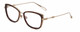 Profile View of Chopard VCH256M Designer Reading Eye Glasses with Custom Cut Powered Lenses in Auburn Brown Tortoise/Gold Ladies Cat Eye Full Rim Metal 53 mm