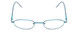 Front View of Metal Flex KIDS TT Girls Oval Designer Reading Glasses in Light Aqua Blue 46 mm