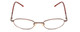 Front View of Metal Flex KIDS XX Girls Oval Designer Reading Glasses Shiny Metallic Brown 48mm