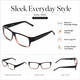 Soho 1002 Women Rectangle Designer Reading Glasses Shiny Black/Grey Crystal 58mm