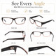 Soho 1002 Women Rectangle Designer Reading Glasses Shiny Black/Grey Crystal 58mm