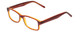 Profile View of Soho 1015 Unisex Rectangle Designer Reading Glasses in Auburn Brown & Amber 51mm