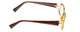 Side View of Soho 96 Unisex Rectangle Designer Reading Glasses Dark Brown/Amber Crystal 55 mm