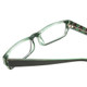 Close Up View of Moda Vision 2013 Unisex Rectangle Reading Glasses in Green Crystal & Mosaic 55mm