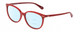 Profile View of Kate Spade ALINA Designer Progressive Lens Blue Light Blocking Eyeglasses in Cherry Red Ladies Oval Full Rim Acetate 55 mm