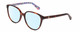 Profile View of Kate Spade VIENNE Designer Blue Light Blocking Eyeglasses in Tortoise Havana Colorful Floral White Ladies Cat Eye Full Rim Acetate 54 mm