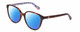 Profile View of Kate Spade VIENNE Designer Polarized Sunglasses with Custom Cut Blue Mirror Lenses in Tortoise Havana Colorful Floral White Ladies Cat Eye Full Rim Acetate 54 mm