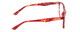 Side View of Calabria Prive Shawn Designer Progressive Lens Blue Light Blocking Eyeglasses in Crystal Cherry Red Tortoise Havana Ladies Panthos Full Rim Acetate 56 mm