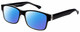 Profile View of Big & Wide 1 Designer Polarized Sunglasses with Custom Cut Blue Mirror Lenses in Matte Black Crystal Layer Mens Square Full Rim Acetate 60 mm