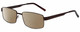 Profile View of Gotham Style 13 Designer Polarized Reading Sunglasses with Custom Cut Powered Amber Brown Lenses in Brown Mens Rectangular Full Rim Metal 58 mm